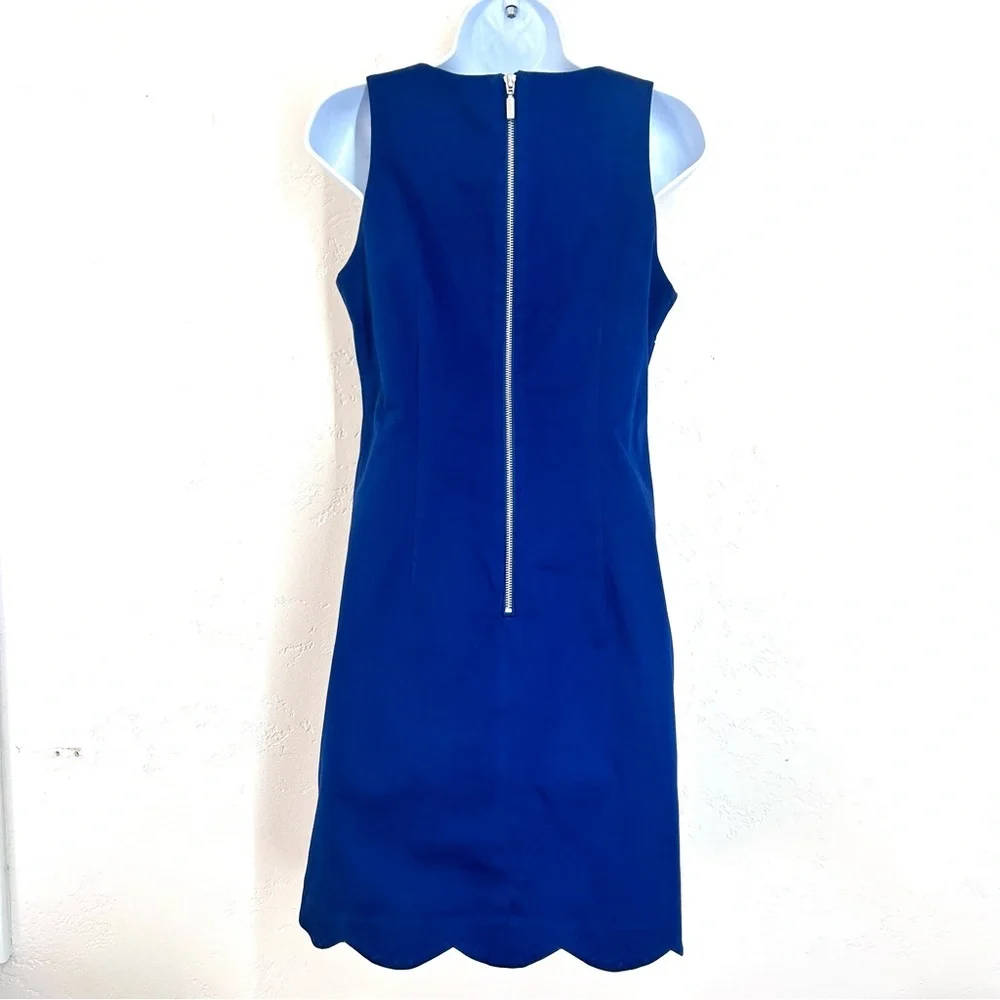 Southern Tide Charleston Scallop Sheath Dress Yacht Blue Size 4 Classic Preppy